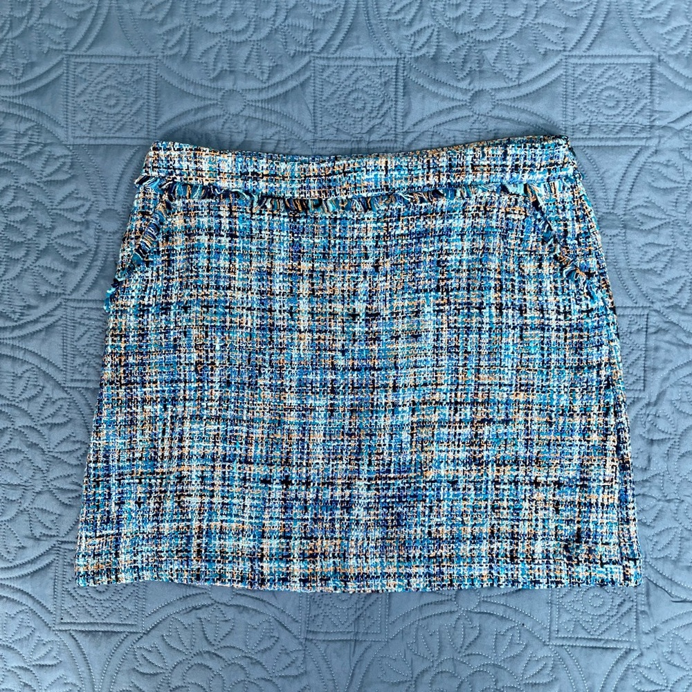 Tweed Mini with Fringe Detail—Size 14